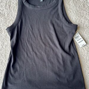 INC International Concepts Gray Ribbed Tank Top